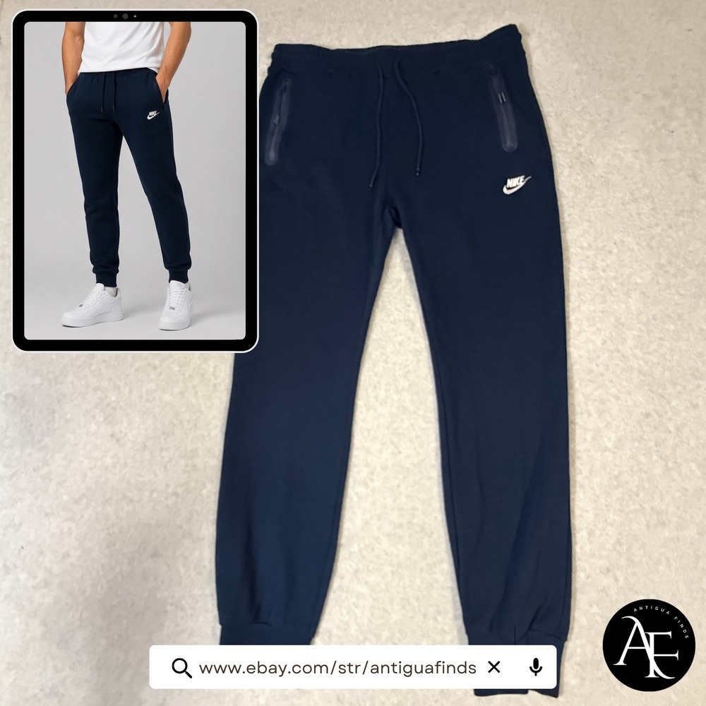 Nike Mens Tech Fleece Joggers Navy Blue Tapered Sweatpants 2X